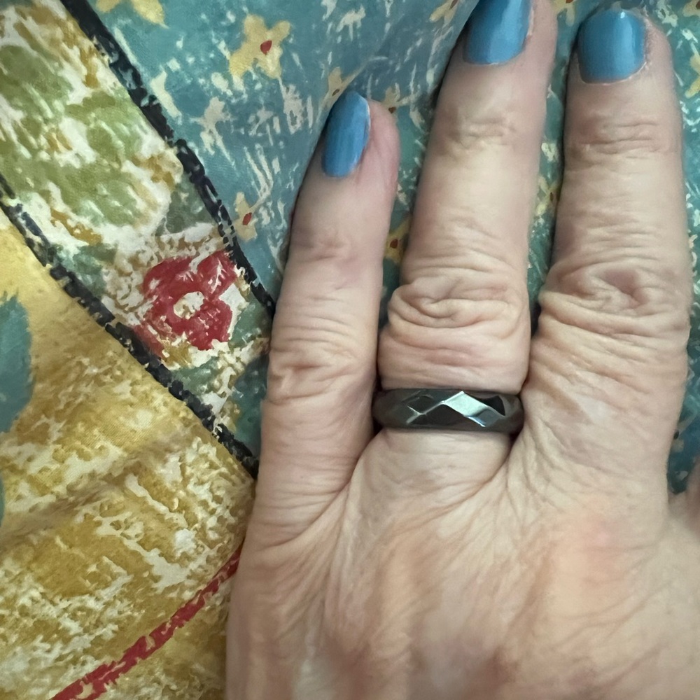 Faceted Hematite Ring - image 3